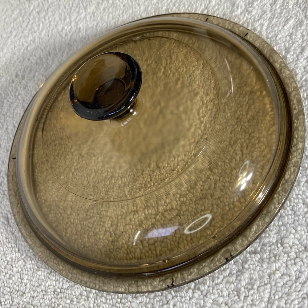 Vintage PYREX Corningware Vision Amber Brown Glass V-1-C Replacement Lid